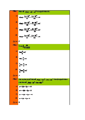 Bài tập Tích phân Lớp 12 - Phần 24